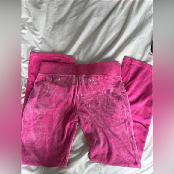Vintage hot pink Bebe velour track pants - Picture 2 of 3